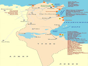 Карта Туниса на русском